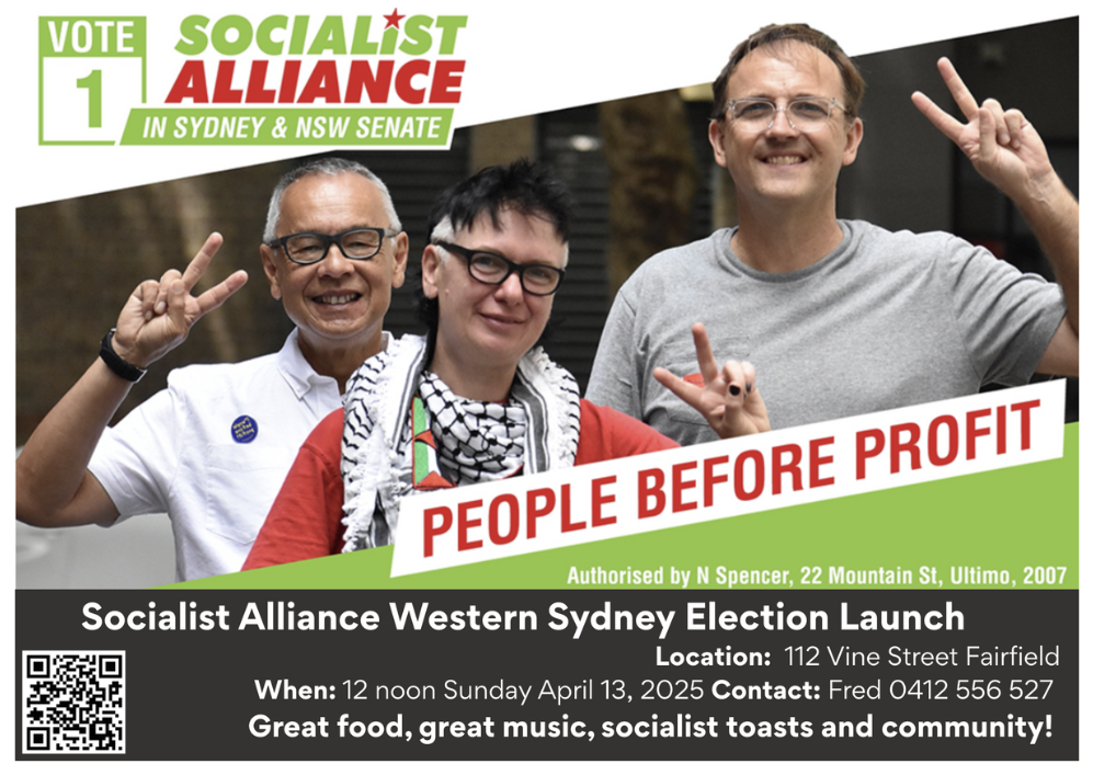 Western Sydney launch of Socialist Alliance's 2025 federal election campaign