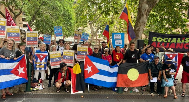 Protesters demand Australia recognise Cuba and Venezuela sovereignty