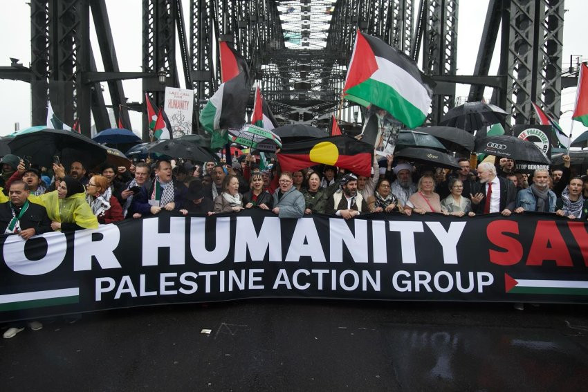Historic Harbour Bridge Palestine solidarity protest resonates in Gaza