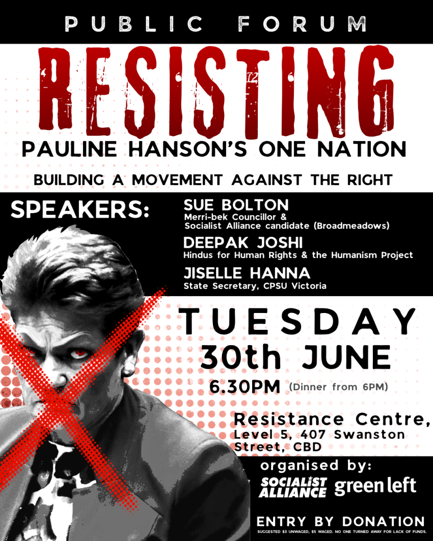 Public Forum: Resisting One Nation: Building a movement against the right